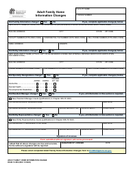 Document preview: DSHS Form 10-585 Adult Family Home Information Changes - Washington