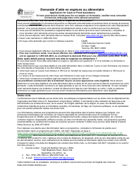 Document preview: DSHS Form 14-001 Application for Cash or Food Assistance - Washington (French)