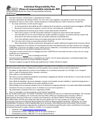 DSHS Form 14-381 Workfirst Individual Responsibility Plan - Washington (Italian)