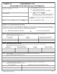 Document preview: CE Form 1X Amendment to Statement of Financial Interests - Florida
