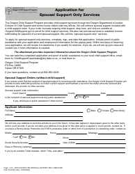 Document preview: Form CSF03 0574S Application for Spousal Support Only Services - Oregon