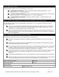 Manufacturer Certification for Listing on the Oregon Smokeless Tobacco Directory - Oregon, Page 2