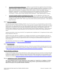 Instructions for Non-participating Manufacturer Certification for Listing on Oregon Directory - Oregon, Page 4