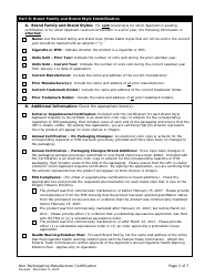 Non-participating Manufacturer Certification for Listing on the Oregon Tobacco Directory - Oregon, Page 2