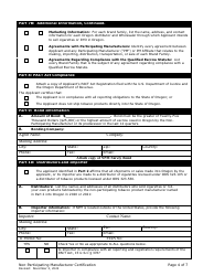 Non-participating Manufacturer Certification for Listing on the Oregon Tobacco Directory - Oregon, Page 4