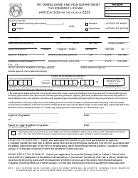 Taxidermist License Application - Wyoming