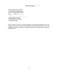 Form 9-209 Affidavit for Arrest Warrant - New Mexico, Page 2