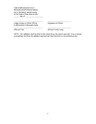 Form 9-213 Affidavit for Search Warrant - New Mexico, Page 2