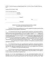 Form 4-913A Order Setting Escrow Deposit/Appeal Bond - New Mexico