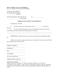 Document preview: Form 4B-201 Affidavit of Poverty and Indigency - New Mexico