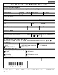 Document preview: CAP Form 15 Civil Air Patrol Cadet Membership Application