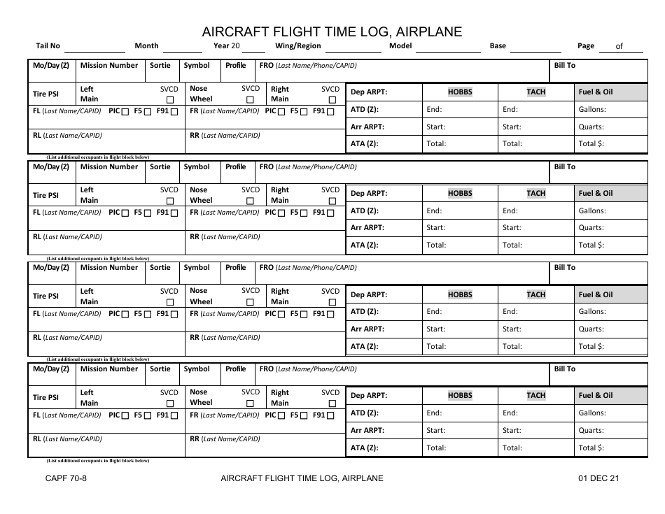 CAP Form 70-8 Aif Content, Page 5