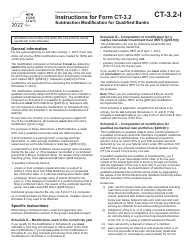 Instructions for Form CT-3.2 Subtraction Modification for Qualified Banks - New York