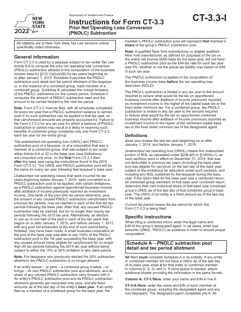 Form CT-3.3 2022 Printable Pdf