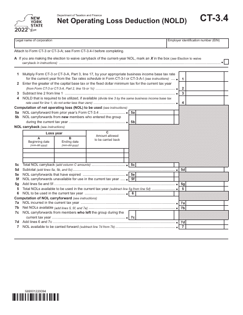 Form CT-3.4 2022 Printable Pdf