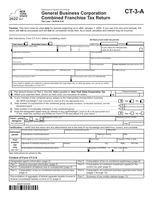 Form CT-3-A 2022 Printable Pdf
