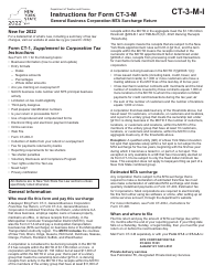 Document preview: Instructions for Form CT-3-M General Business Corporation Mta Surcharge Return - New York