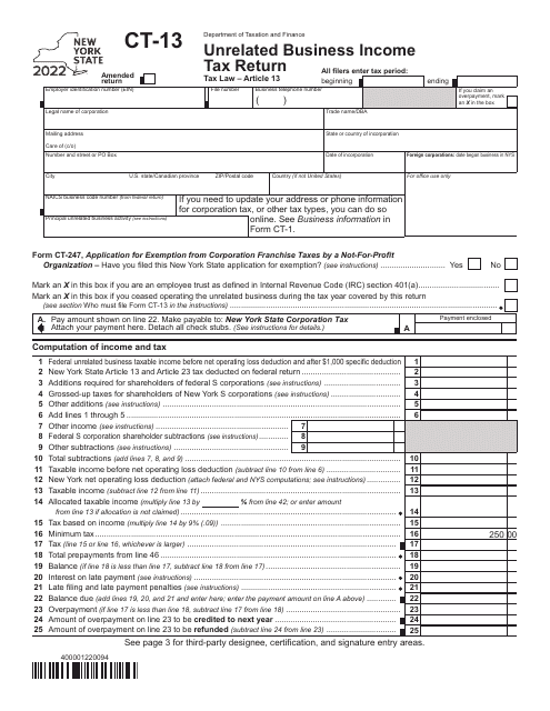Form CT-13 2022 Printable Pdf