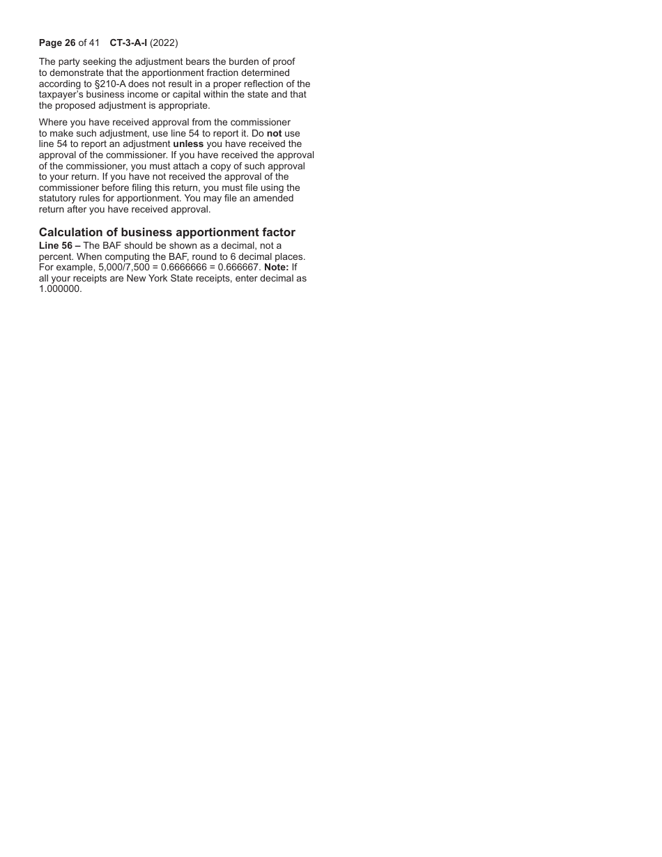 Instructions for Form CT-3-A General Business Corporation Combined Franchise Tax Return - New York, Page 26