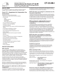Document preview: Instructions for Form CT-33-M Insurance Corporation Mta Surcharge Return - New York