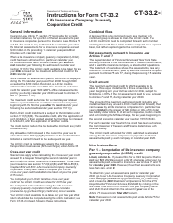 Instructions for Form CT-33.2 Life Insurance Company Guaranty Corporation Credit - New York