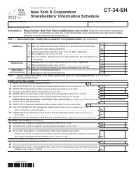 Document preview: Form CT-34-SH New York S Corporation Shareholders&#039; Information Schedule - New York