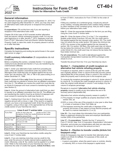 Form CT-40 2022 Printable Pdf