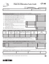 Form CT-40 Claim for Alternative Fuels Credit - New York