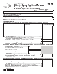 Document preview: Form CT-43 Claim for Special Additional Mortgage Recording Tax Credit - New York