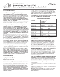 Instructions for Form CT-43 Claim for Special Additional Mortgage Recording Tax Credit - New York