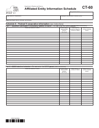 Document preview: Form CT-60 Affiliated Entity Information Schedule - New York