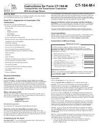 Document preview: Instructions for Form CT-184-M Transportation and Transmission Corporation Mta Surcharge Return - New York