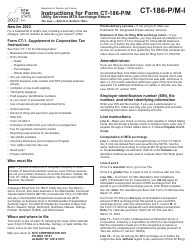 Instructions for Form CT-186-P/M Utility Services Mta Surcharge Return - New York