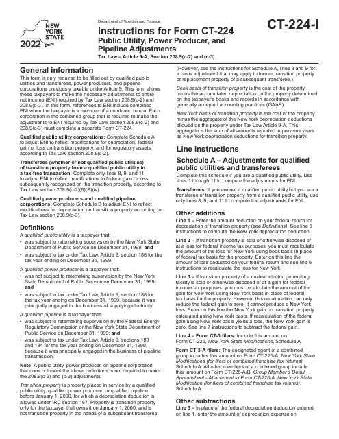 Form CT-224 2022 Printable Pdf