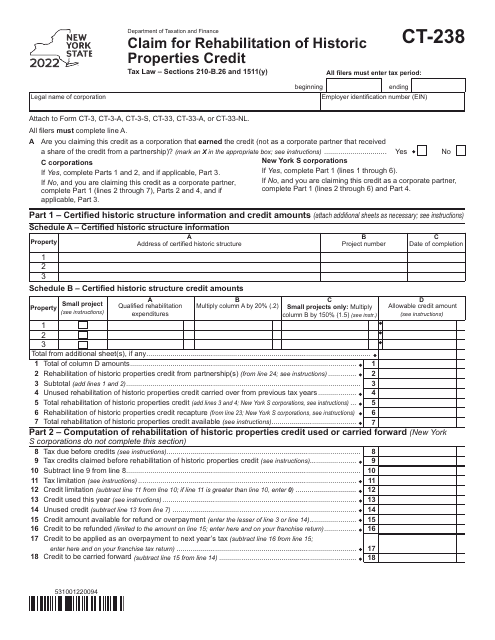 Form CT-238 2022 Printable Pdf