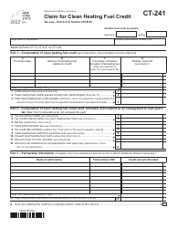 Document preview: Form CT-241 Claim for Clean Heating Fuel Credit - New York