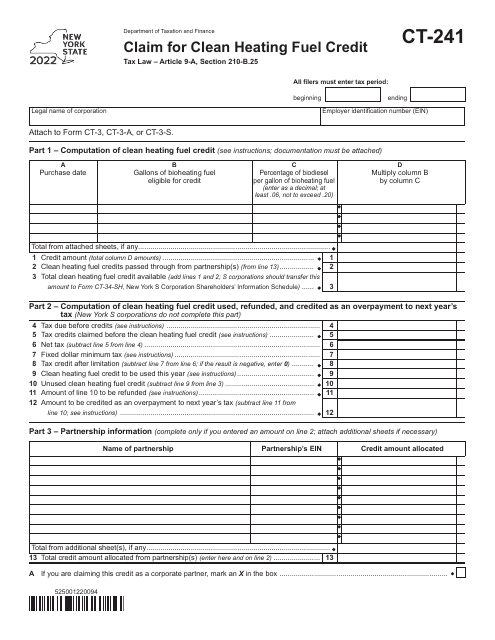 Form CT-241 2022 Printable Pdf