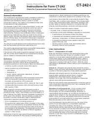 Document preview: Instructions for Form CT-242 Claim for Conservation Easement Tax Credit - New York