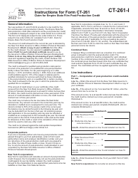 Document preview: Instructions for Form CT-261 Claim for Empire State Film Post-production Credit - New York