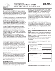 Instructions for Form CT-261 Claim for Empire State Film Post-production Credit - New York