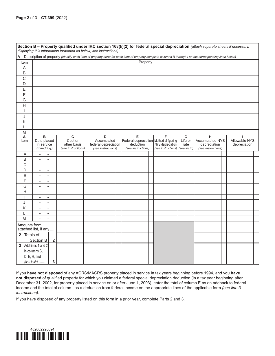 Form CT-399 - 2022 - Fill Out, Sign Online and Download Printable PDF ...