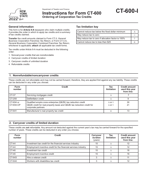 Form CT-600 2022 Printable Pdf