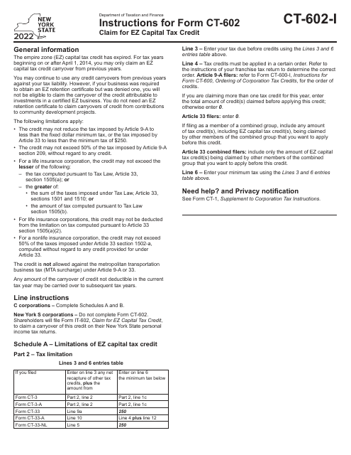 Form CT-602 2022 Printable Pdf