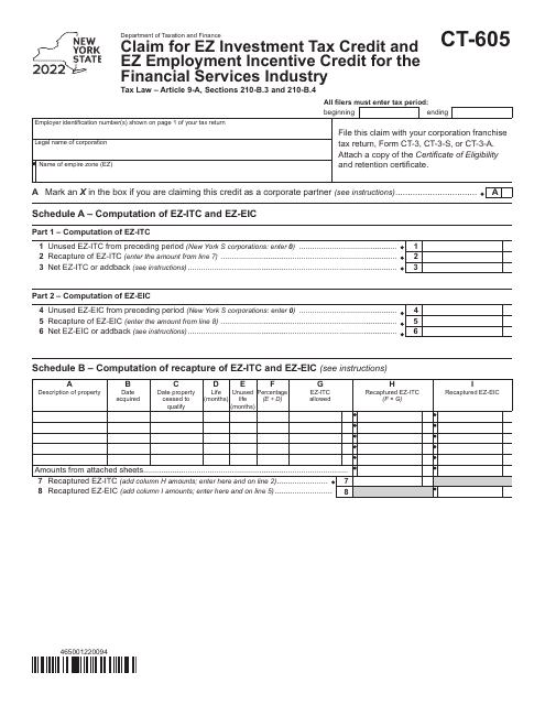 Form CT-605 2022 Printable Pdf