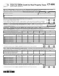 Document preview: Form CT-606 Claim for Qeze Credit for Real Property Taxes - New York