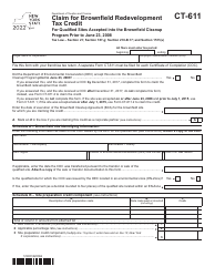 Document preview: Form CT-611 Claim for Brownfield Redevelopment Tax Credit for Qualified Sites Accepted Into the Brownfield Cleanup Program Prior to June 23, 2008 - New York