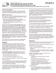 Instructions for Form CT-611 Claim for Brownfield Redevelopment Tax Credit for Qualified Sites Accepted Into the Brownfield Cleanup Program Prior to June 23, 2008 - New York