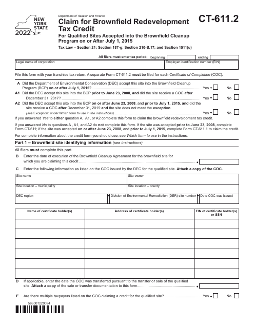 Form CT-611.2 2022 Printable Pdf
