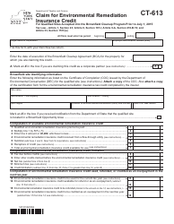 Document preview: Form CT-613 Claim for Environmental Remediation Insurance Credit - New York