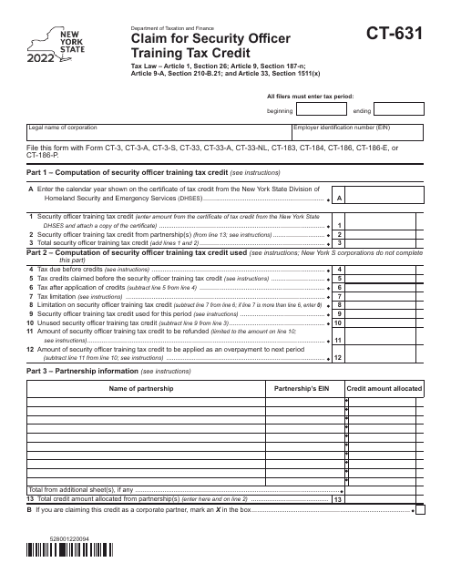 Form CT-631 2022 Printable Pdf